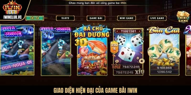 Giao diện hiện đại của Game bài IWIN